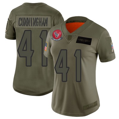 Nike Houston Texans #41 Zach Cunningham Camo Women's Stitched NFL Limited 2019 Salute to Service Jersey